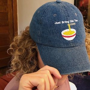 Denim Jean Adjustable Ramen Baseball Cap
